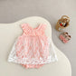 Combinaison d'été pour bébé fille – Ensemble style princesse à bretelles en fil doux