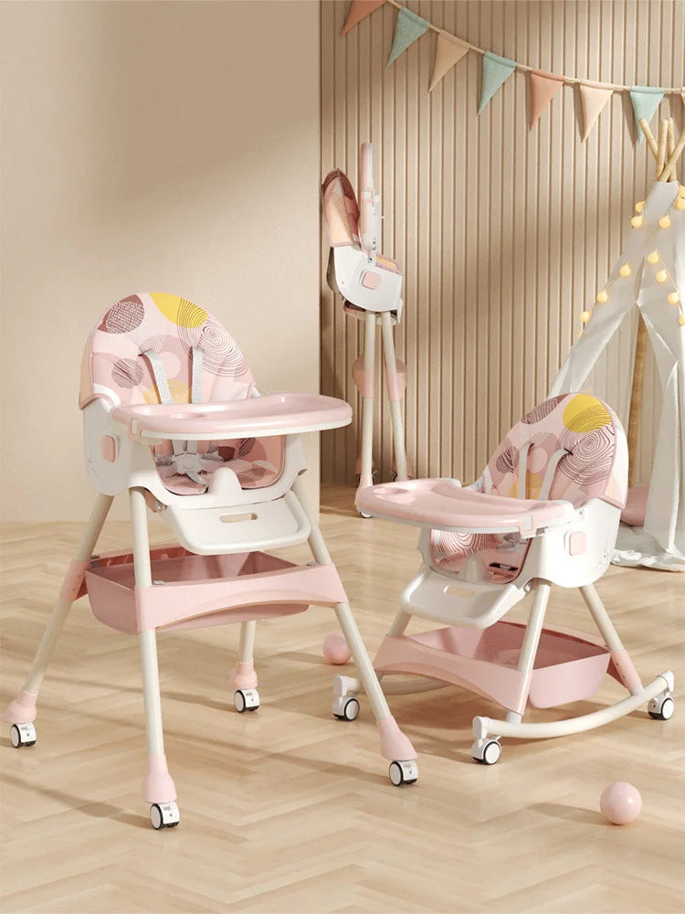 Chaise haute pliable pour bébé – Siège repas multifonction réglable