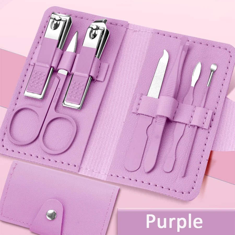 Kit de coupe-ongles portable en acier inoxydable 7 pièces – Outils de manucure
