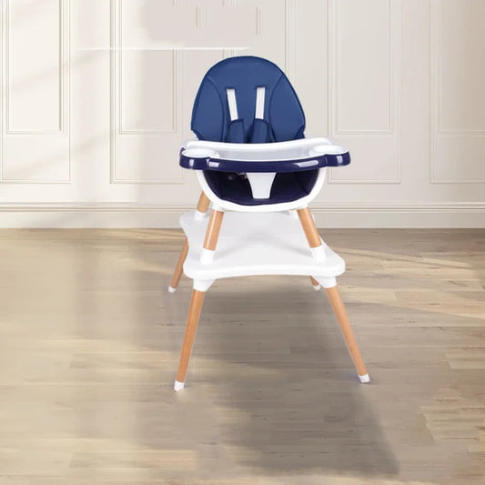 5-in-1 Wooden Baby Highchair – Adjustable Feeding & Dining Seat with Cushion