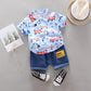 2PCS Baby Summer Set – Random Car Print Shirt & Shorts