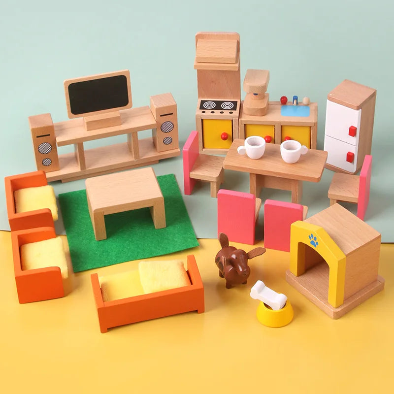 Mini meubles en bois – Amusez-vous dans la salle de jeux !