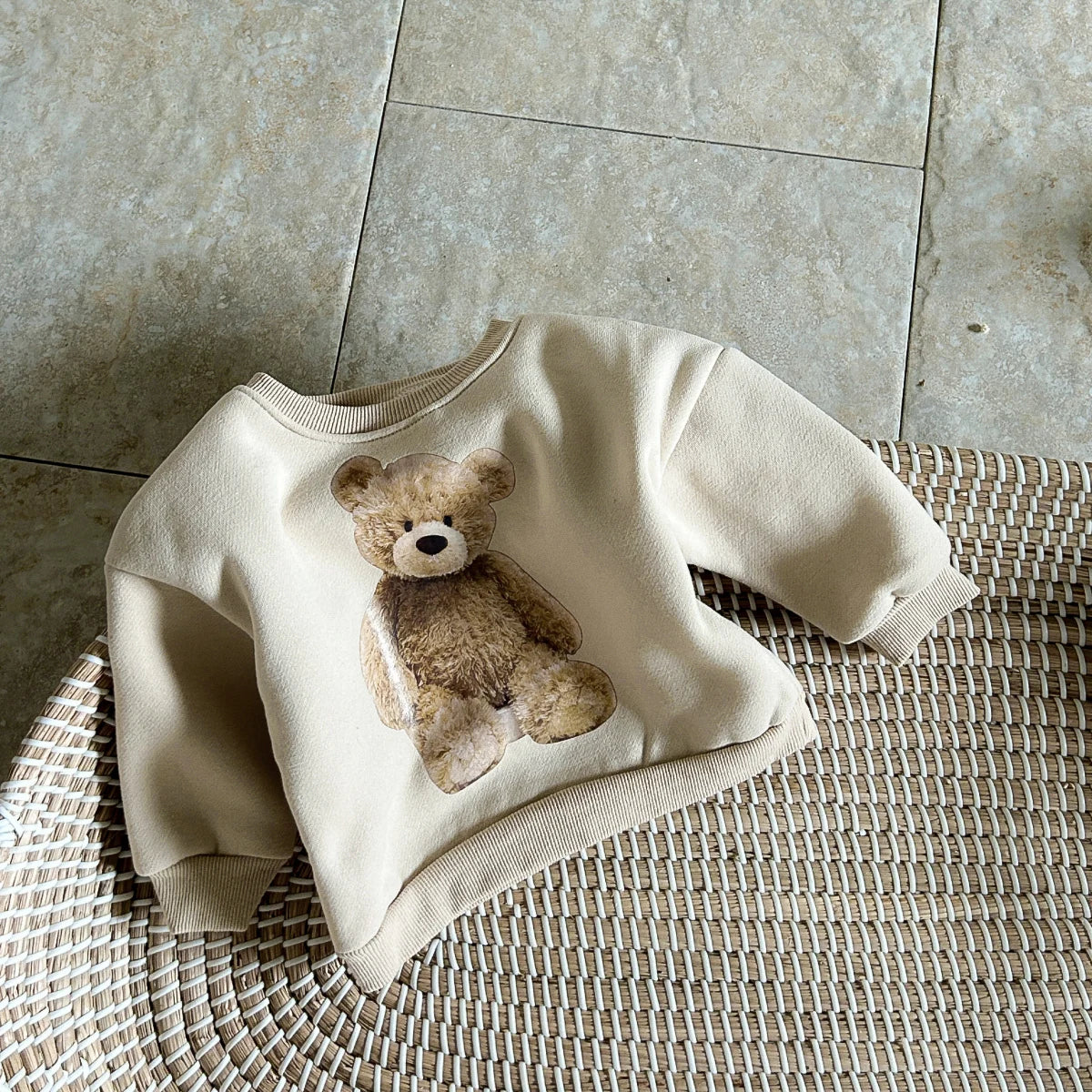 Pull bébé automne/hiver – Pull doux à imprimé ours mignon pour garçons et filles