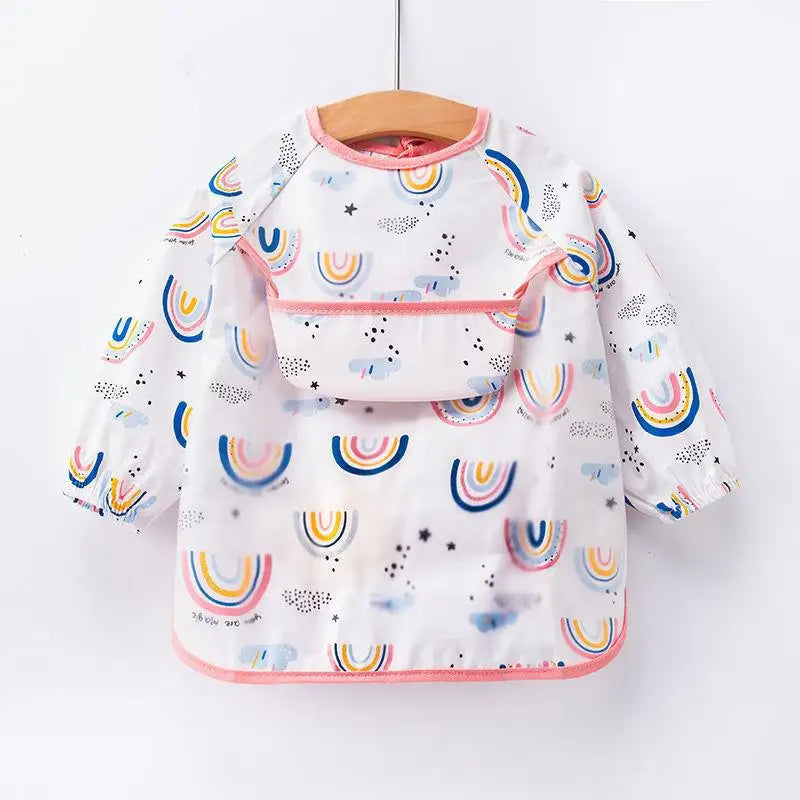 Bavoir-salopette imperméable à manches longues pour bébé