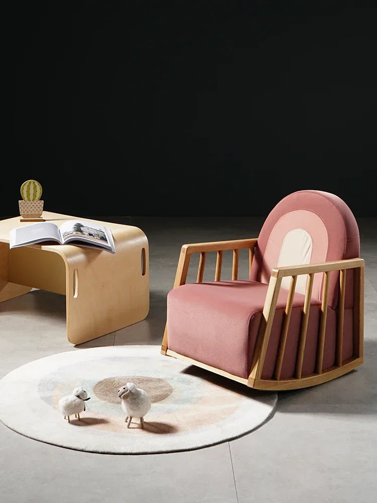 Nordic Baby Rocking Chair – Solid Wood & Modern Design