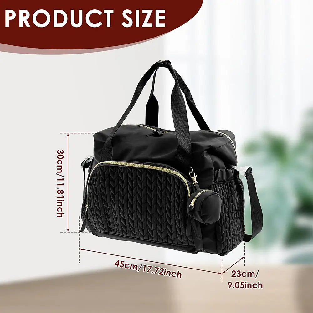 Grand sac à langer fourre-tout pour maman – Avec étui à tétine et accessoires de voyage