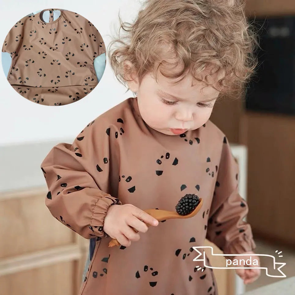 Erduo Waterproof Long-Sleeve Baby Feeding Bib