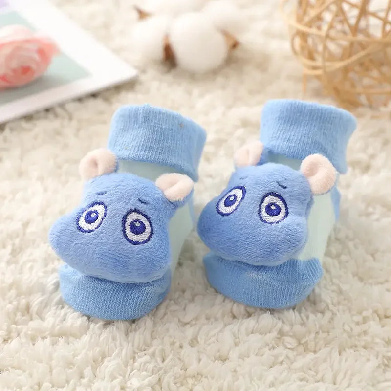 Non-Slip Cartoon Socks with Sound for Babies