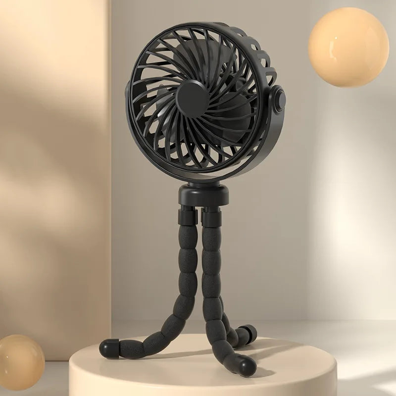 Portable Rechargeable Baby Stroller USB Fan – Clip-On Mini Fan