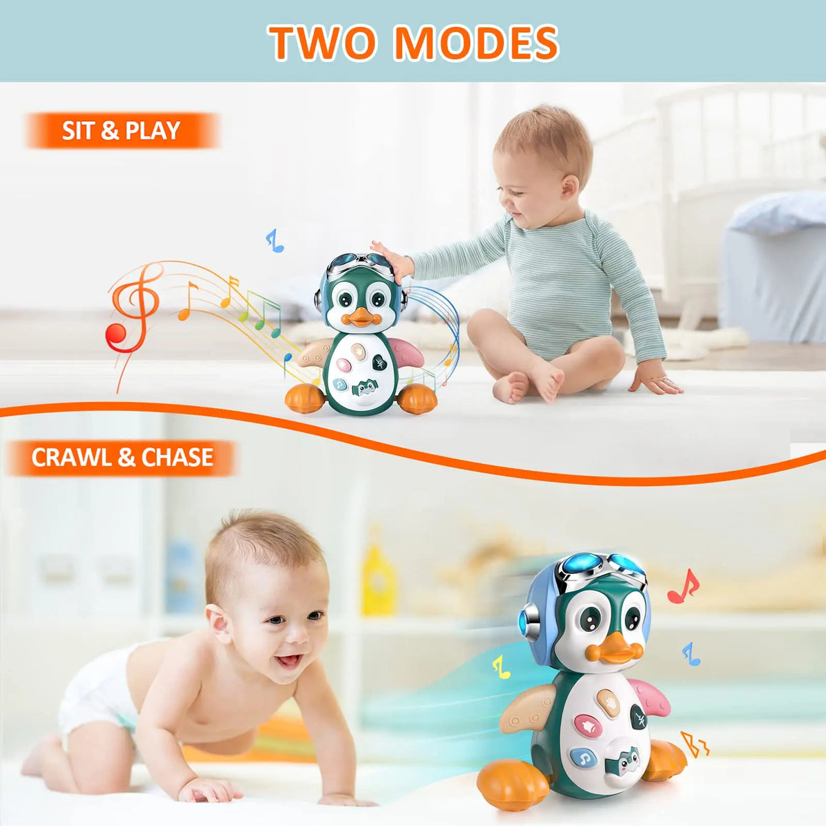 Penguin Musical Crawling Toy – Dance & Learn!