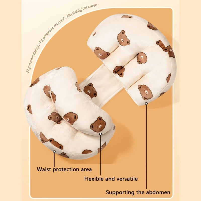 U-Shaped Pregnancy & Maternity Body Pillow – Cotton Waist & Nursing Support