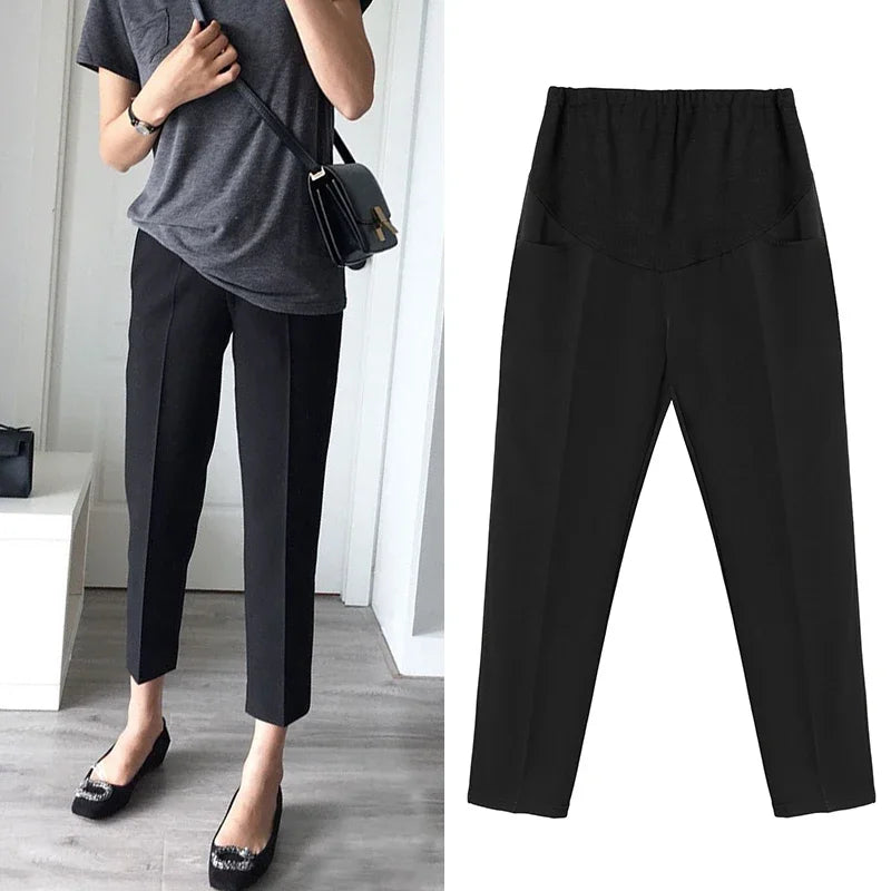 Maternity Work Pants – Adjustable Office Trousers for Pregnant Women