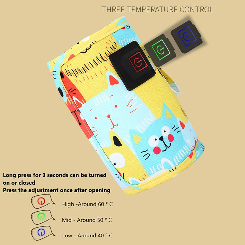 Portable USB Bottle Warmer | Insulated Travel Bag for Baby Feeding
