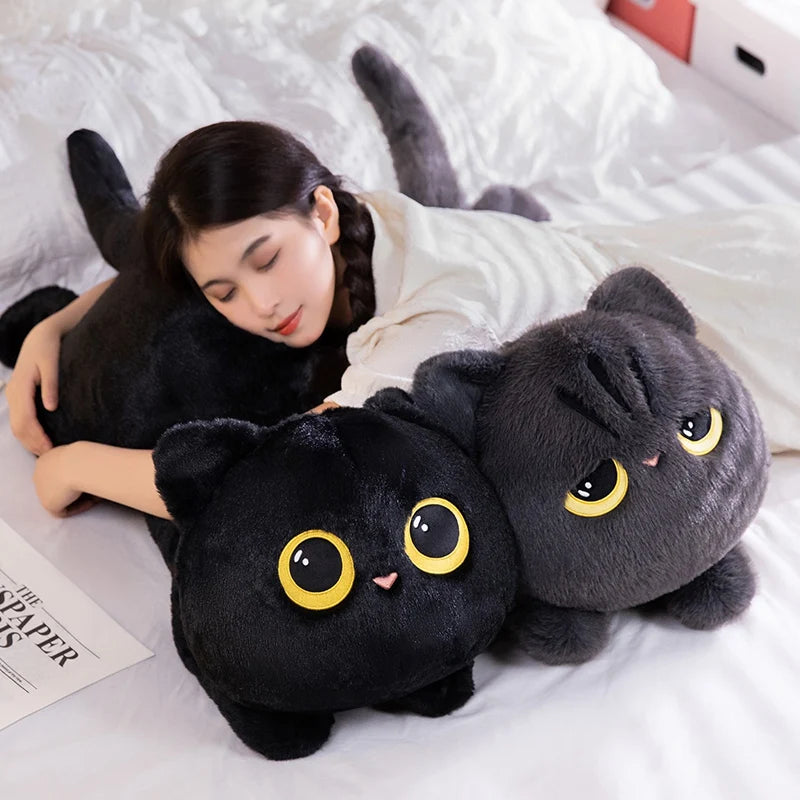 Black Cat Plush Toy – Cuddly Pillow for Kids