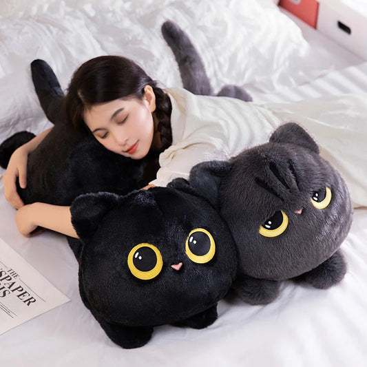 Black Cat Plush Toy – Cuddly Pillow for Kids