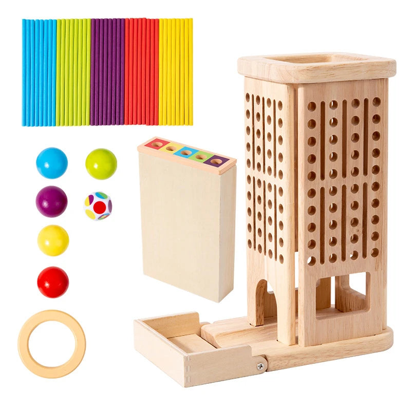 Montessori Wooden Stick Tower – Counting & Motor Skills Educational Toy