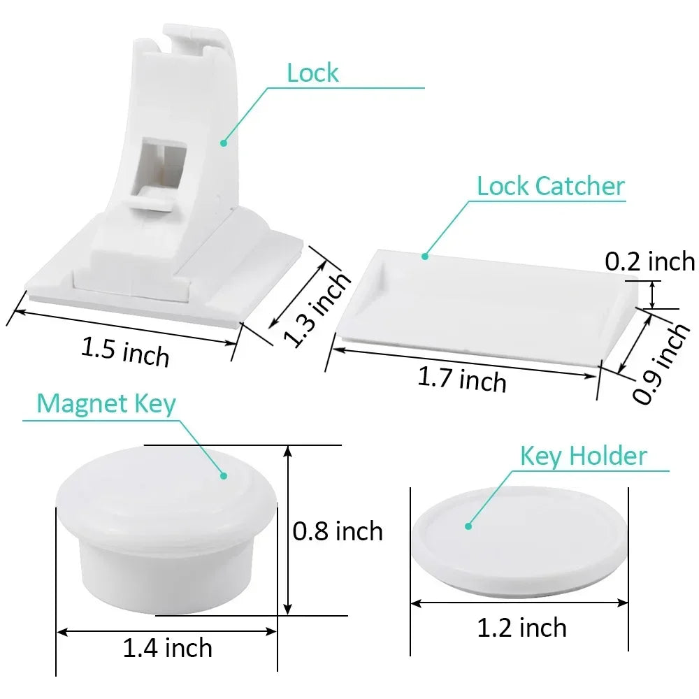 No-Screw Baby Safety Cabinet Locks for Kitchen