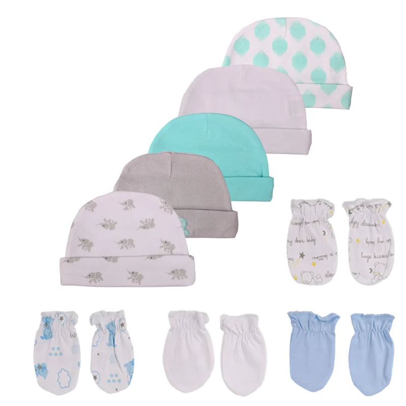Soft Infant Hat Gloves Set for Newborn Boys and Girls