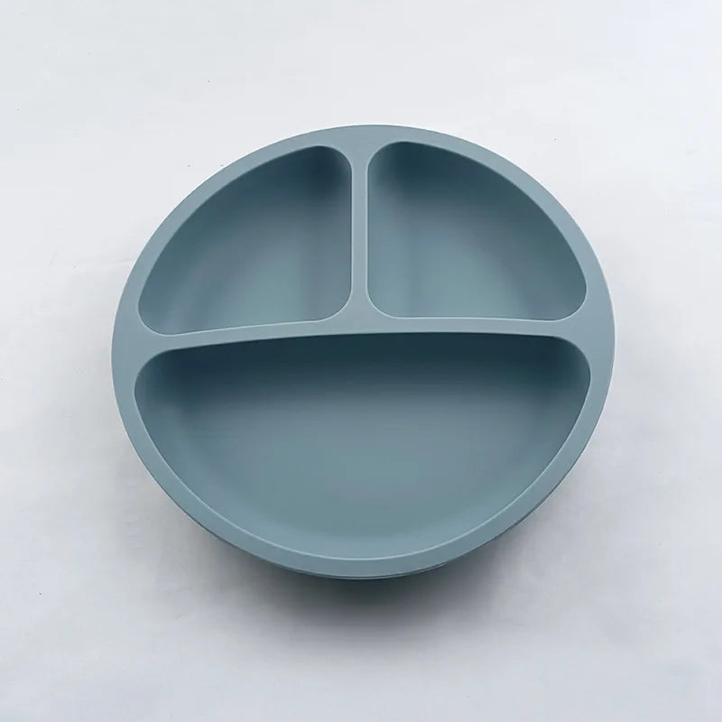 Assiette à ventouse en silicone pour bébé – Bol avec visage souriant