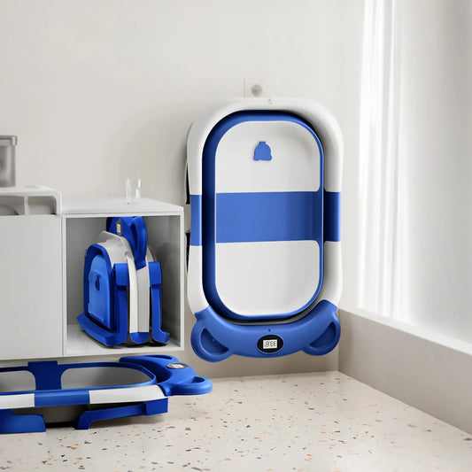 Baby Foldable Bath Tub – Household Bathtub with Temp Sensor