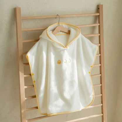 Korean Kids Hooded Bath Towel – Absorbent Quick-Dry Cotton Cape with Hat