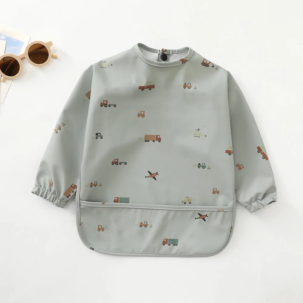 Erduo Waterproof Long-Sleeve Baby Feeding Bib