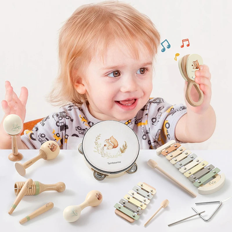 Ensemble musical Montessori – Maracas écureuil et plus encore !