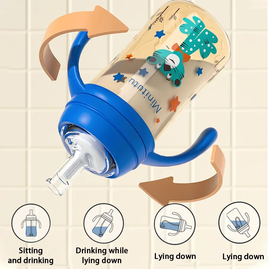 Kit d'alimentation pour nouveau-né (240 ml) – Biberon, tasse à bec et tétine, en PP et silicone sûrs