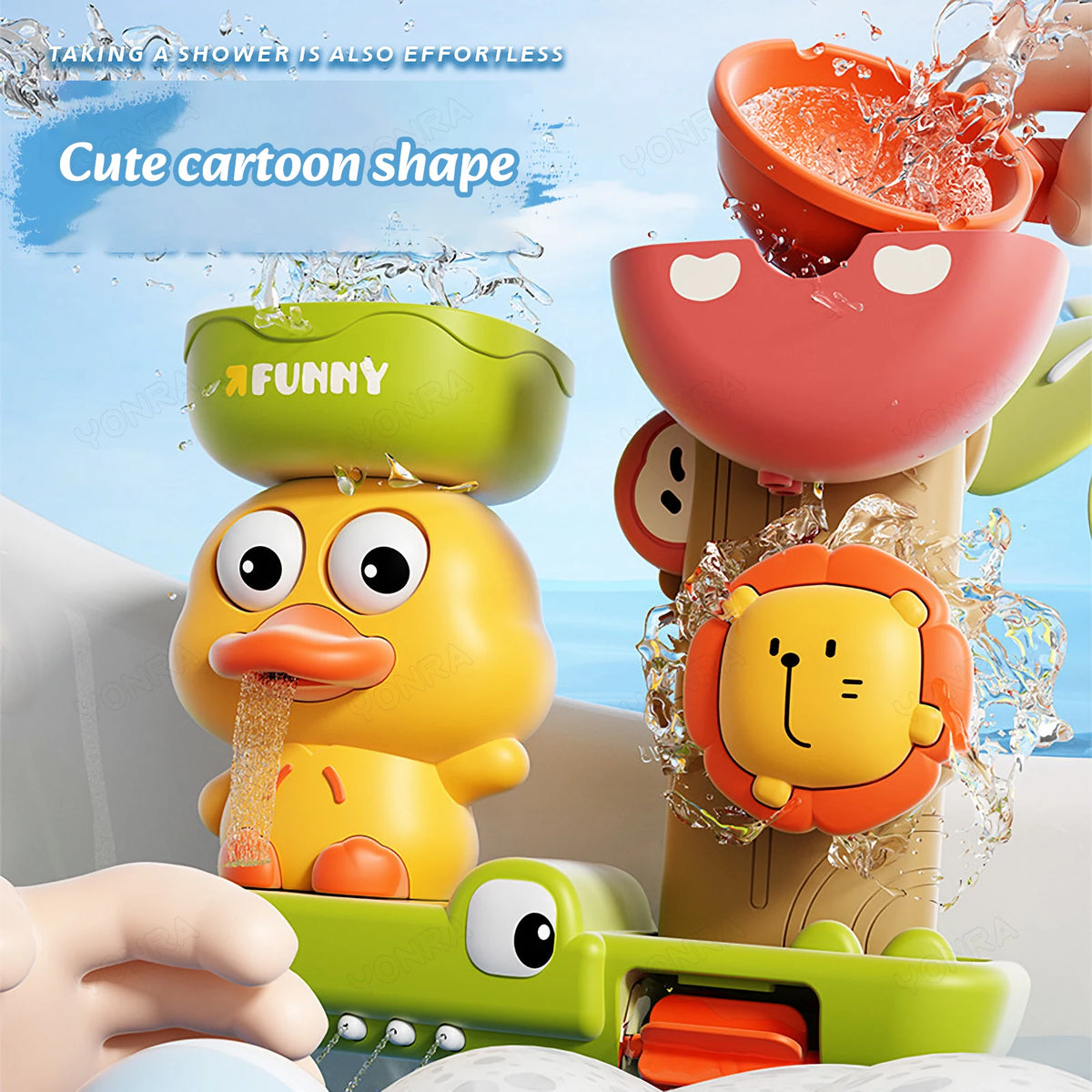 Cute Duck Bathtub Toy – Kids Shower Play Set Birthday Gift Idea