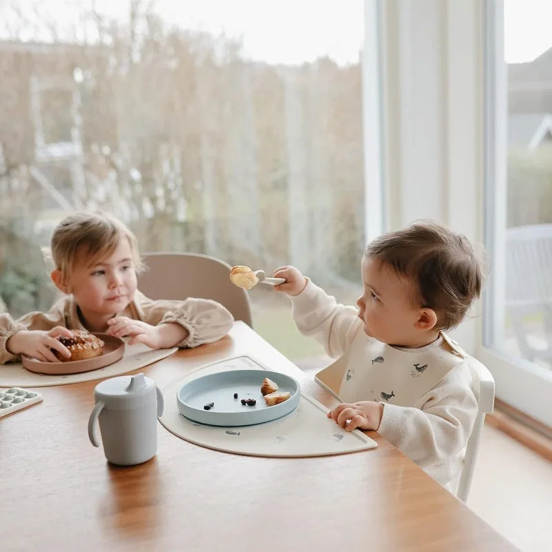 Bavoir bébé ajustable en silicone imperméable avec poche à miettes