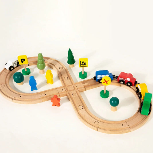 Wooden Train Set – Build, Play & Learn!