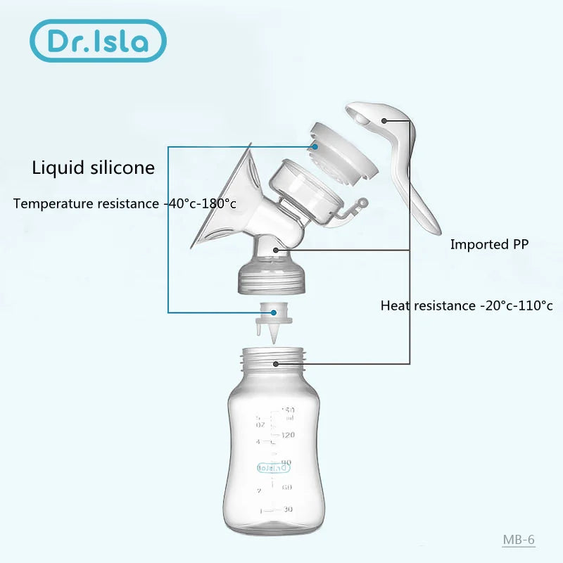 Tire-lait Dr. Isla MB6, succion manuelle des mamelons.