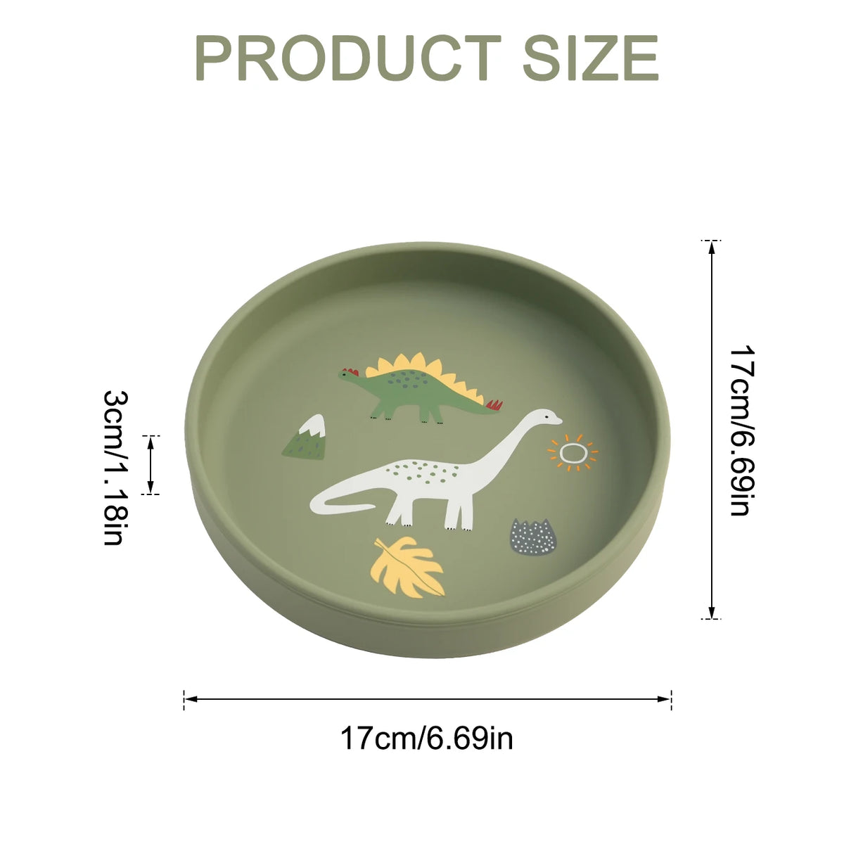 Silicone Baby Plate – Fun Dinosaur Tray for Self-Feeding