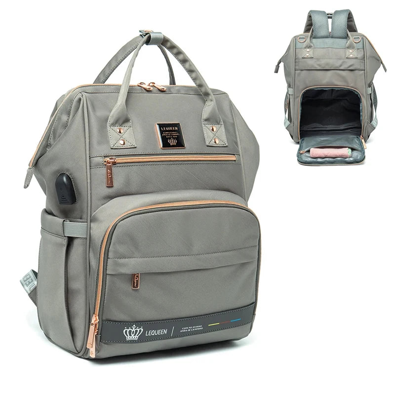 LEQUEEN Waterproof Diaper Bag – Large Capacity Maternity Organizer