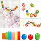 Montessori Wooden Bead Toy – Cartoon Fruit & Animal Stringing Game
