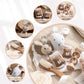 Newborn Bath Gift Set – Cotton Blanket, Milestone Cards & Rattle