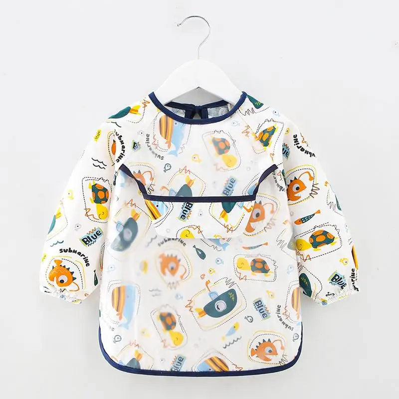 Bavoir-salopette imperméable à manches longues pour bébé