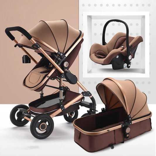 3-in-1 Luxury High Landscape Baby Stroller – Multifunctional Newborn Pram