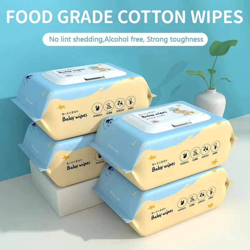 1 à 5 lingettes humides pour bébé – Sans alcool, sans parabènes, pour le corps et les mains