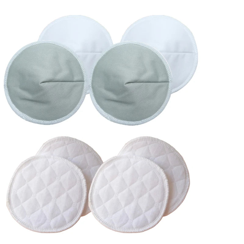 2 Styles 4 Pairs Reusable Breast Pads – Soft Bamboo Fiber