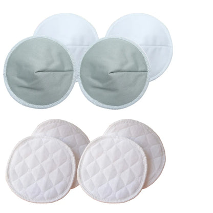 2 Styles 4 Pairs Reusable Breast Pads – Soft Bamboo Fiber