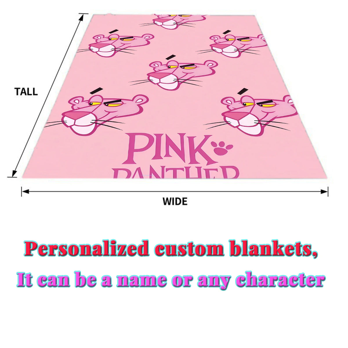 MINISO Pink Panther Flannel Blanket Suitable for Bedroom, Iving Room,sofa,student Nap,office Nap,camping Trip,children's Gift