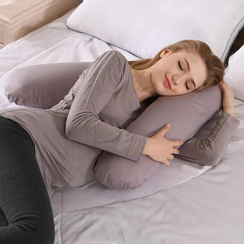 V-Shaped Maternity Body Pillow – Soft, Removable & Essential for Pregnant Moms
