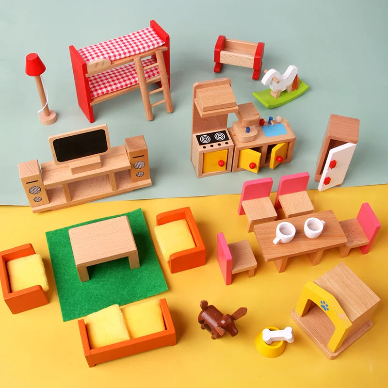 Mini meubles en bois – Amusez-vous dans la salle de jeux !