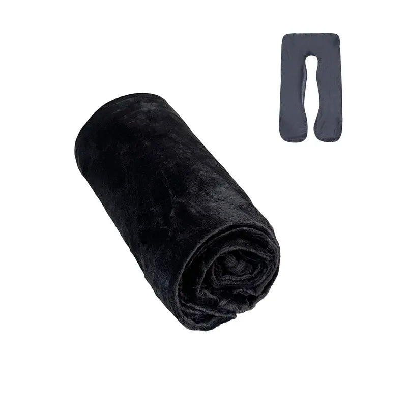 Coussin de grossesse en velours en forme de U, 140 x 70 cm – Coussin doux et multifonctionnel