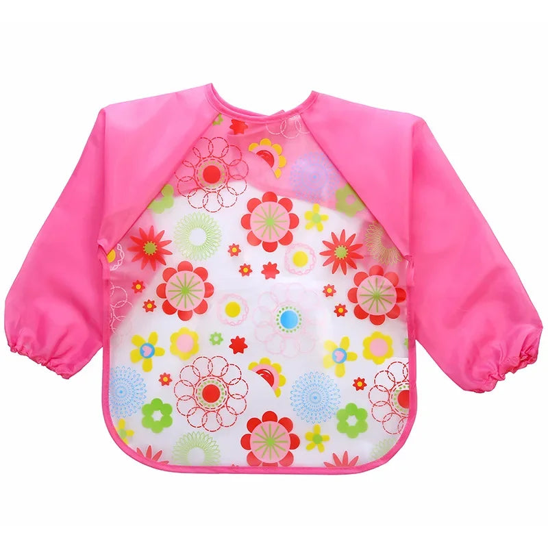 Bavoir-salopette imperméable à manches longues pour bébé