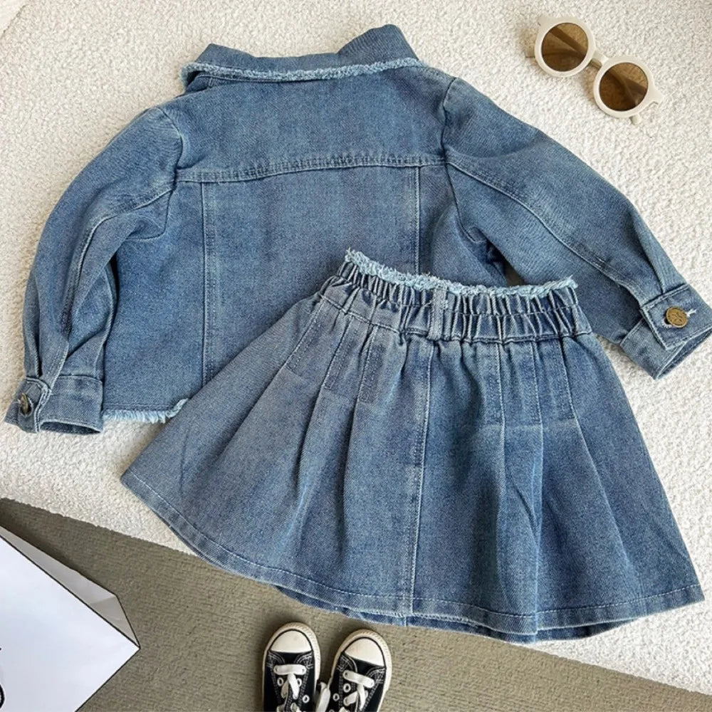 Ensemble 2 pièces pour tout-petits – Tenue décontractée en jean féerique pour filles