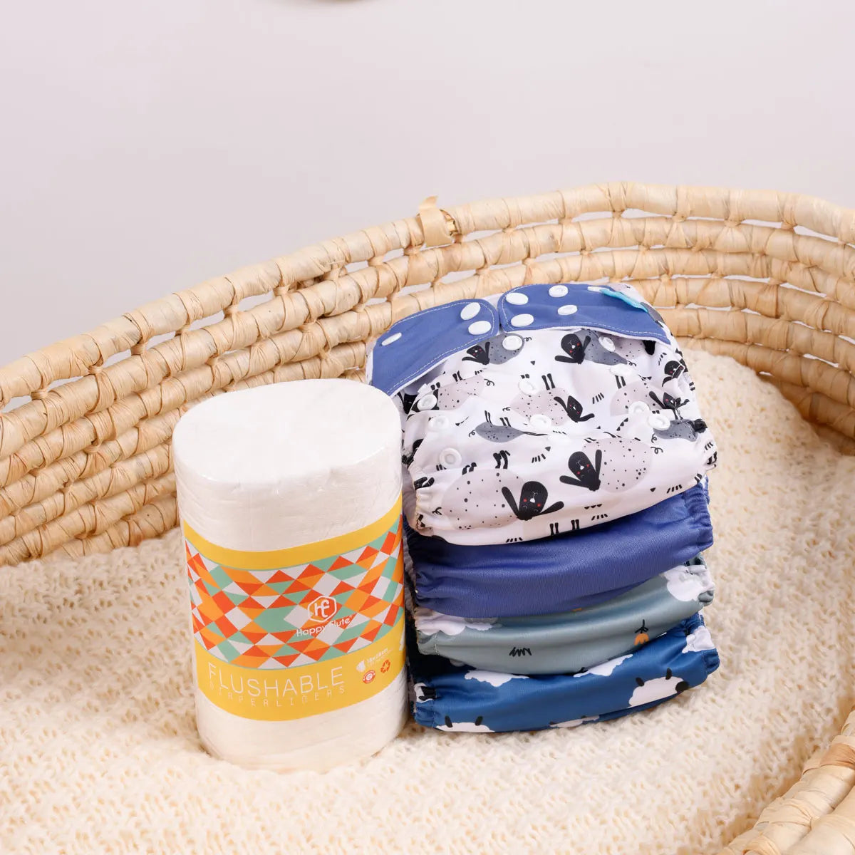 Couches lavables HappyFlute pour bébé – Paquet de 4