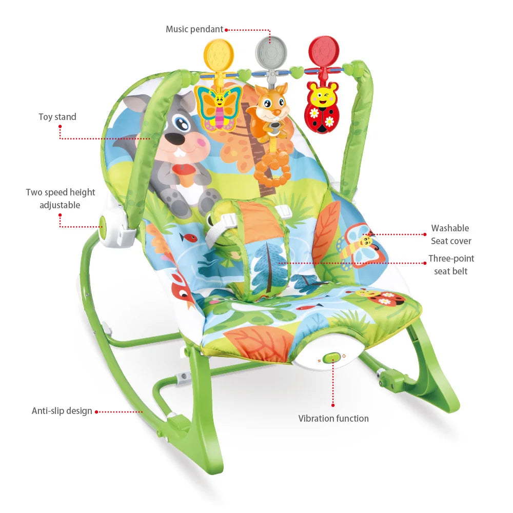 Fauteuil à bascule pour bébé avec jouets – Électrique et amusant