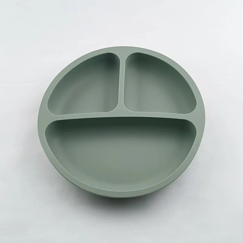 Assiette à ventouse en silicone pour bébé – Bol avec visage souriant